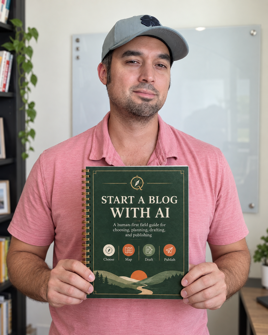 Start a Blog with AI ebook with layered planning pages